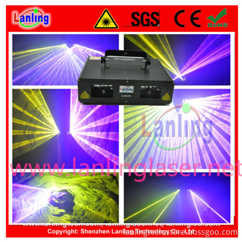 Double Yellow and Rose Laser Disco Lighting